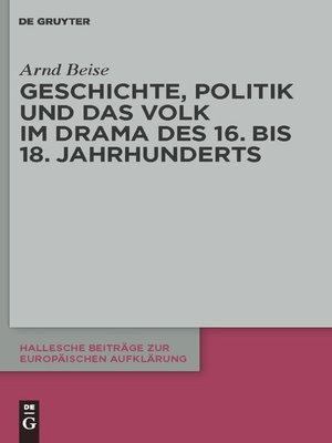 cover image of Geschichte, Politik und das Volk im Drama des 16. bis 18. Jahrhunderts
